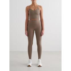 Mujer Yoga Leggings Acanalado Secado Rápido Marrón