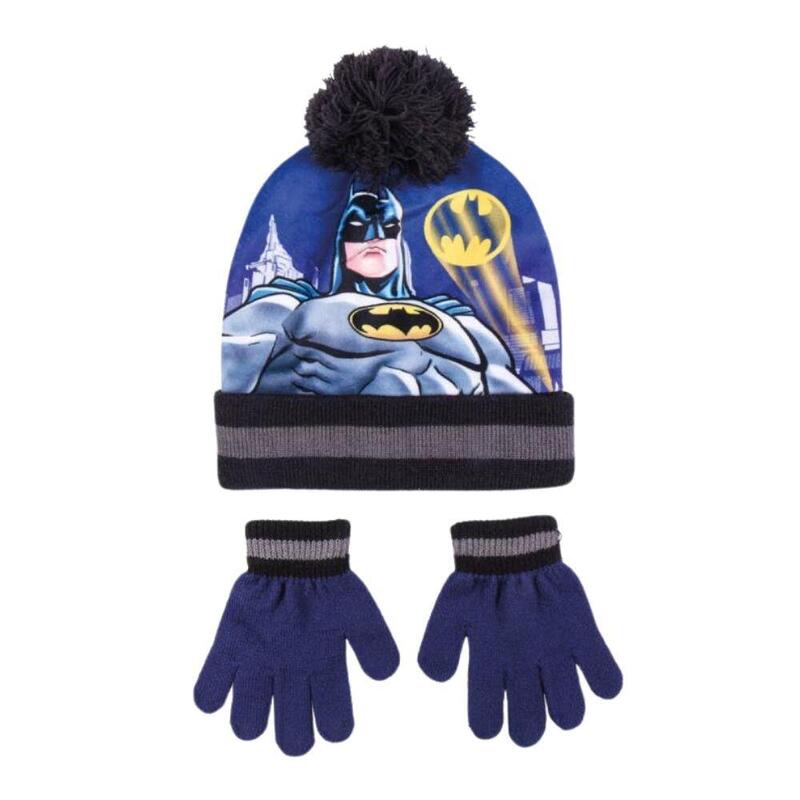 Set pentru copii, cu căciulă, mănuși, guler și cutie cadou, Batman, Cerda