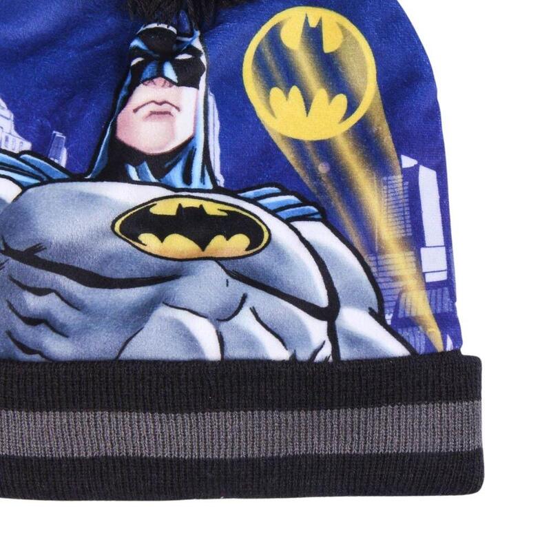 Set pentru copii, cu căciulă, mănuși, guler și cutie cadou, Batman, Cerda