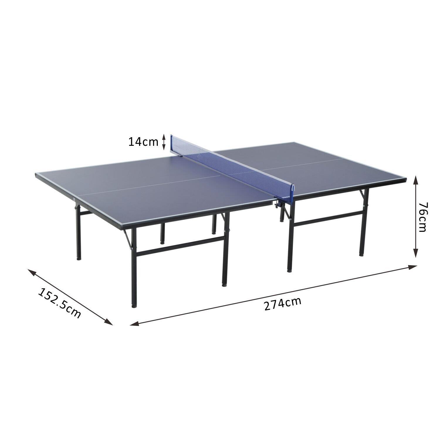 Mesa Ping Pong Dobrável 152.5x274x76cm Azul HOMCOM 3/7