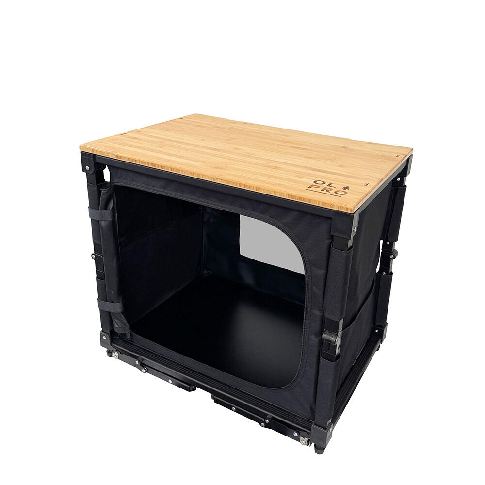 OLPRO Bamboo 3 in 1 Folding Table/Storage Camping Cupboard | Decathlon