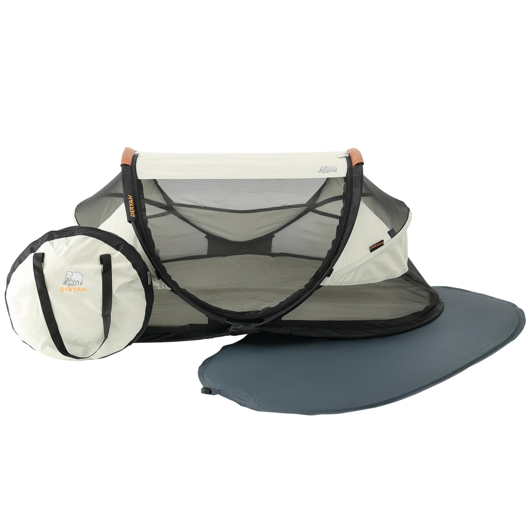 Lit de voyage Baby Luxe - Inclut un matelas autogonflant - Ivoire 4/8