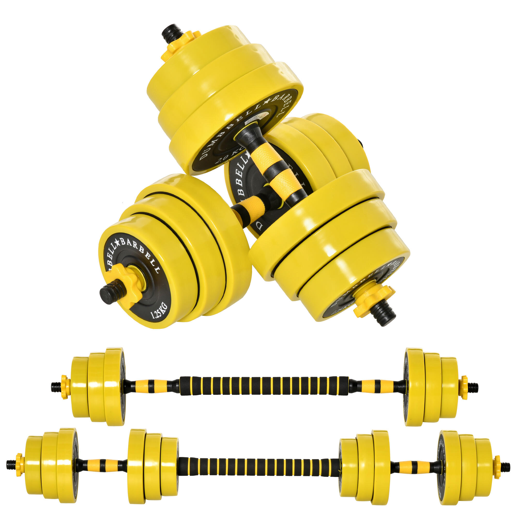 HOMCOM HOMCOM Set 2 in 1 Bilancieri e Manubrio Componibile 20 kg