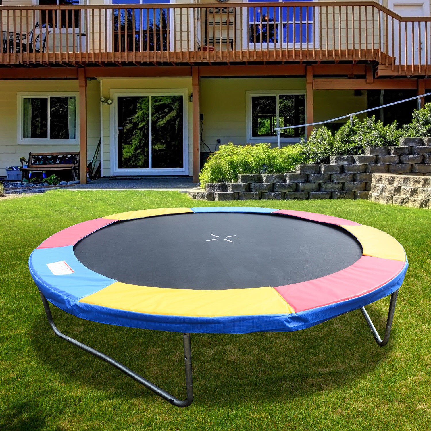 HOMCOM Copertura di Protezione per Trampolino Elastico Rosso Giallo e Blu Ø244cm 2/5
