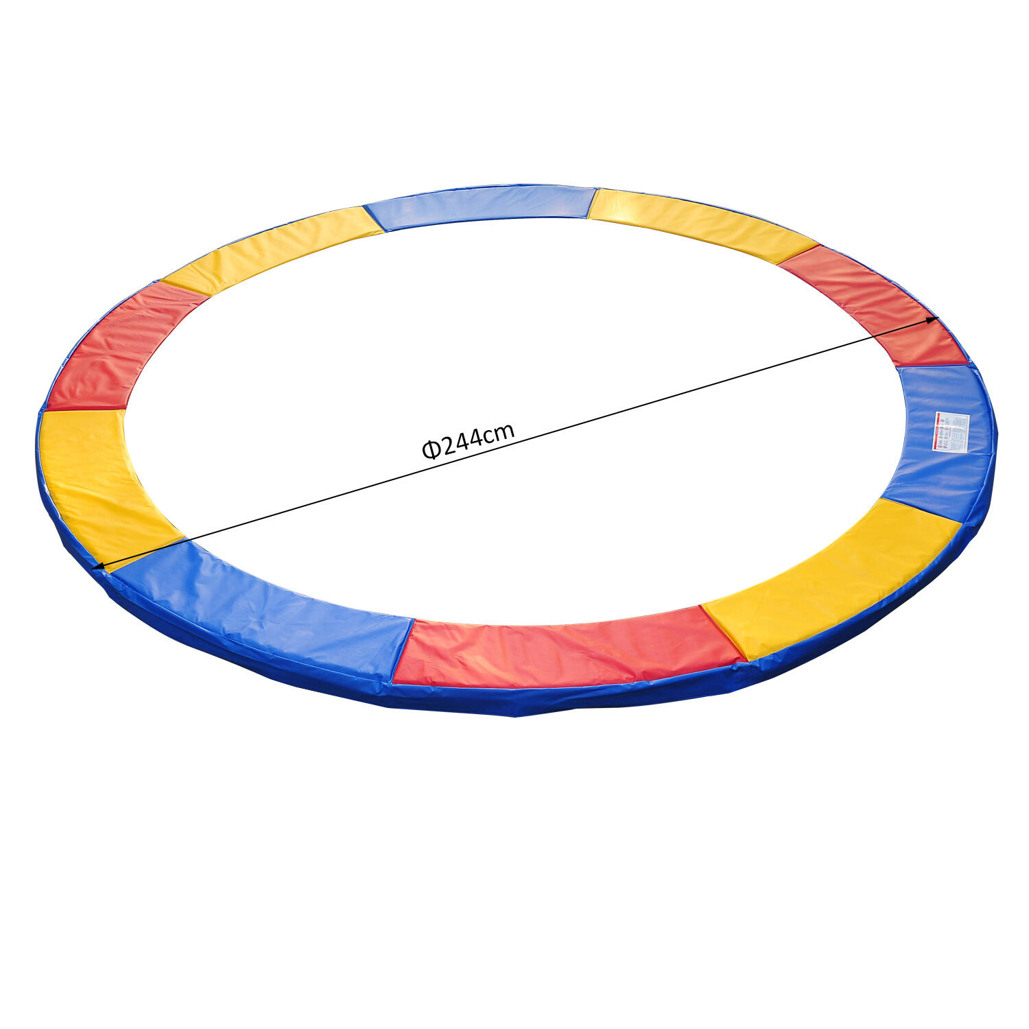 HOMCOM Copertura di Protezione per Trampolino Elastico Rosso Giallo e Blu Ø244cm 3/5