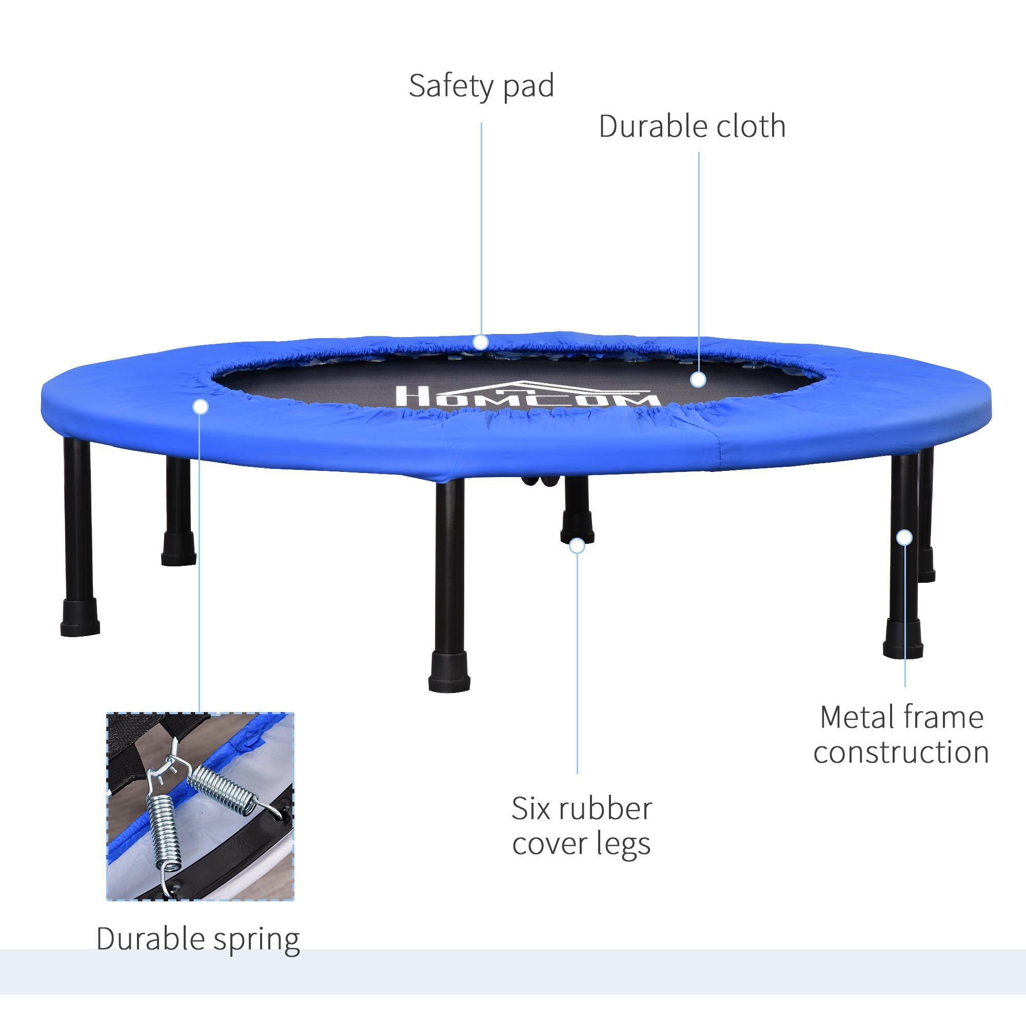 HOMCOM Trampolino Elastico per Jumping Fitness Struttura in Acciaio Φ91x22.5cm 4/5