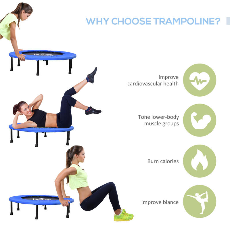 HOMCOM Trambulina Elastica pentru Jumping Fitness Structura din Otel Φ91x22.5cm