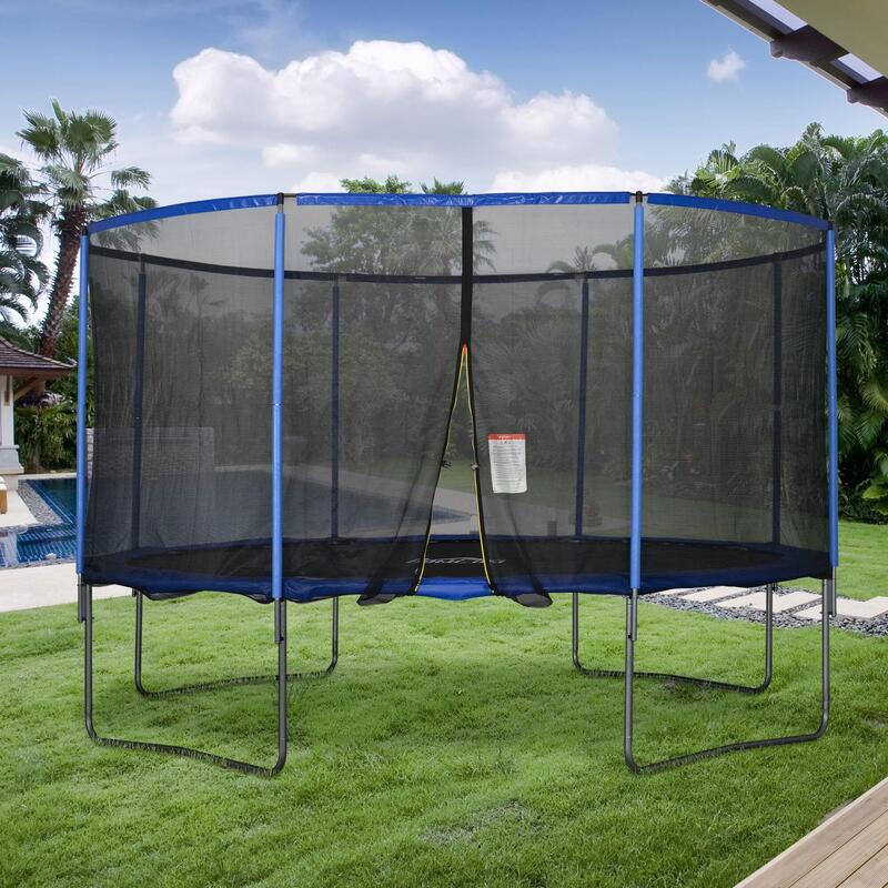 HOMCOM, trambulina pentru copii si adulti, Φ426cm, albastru