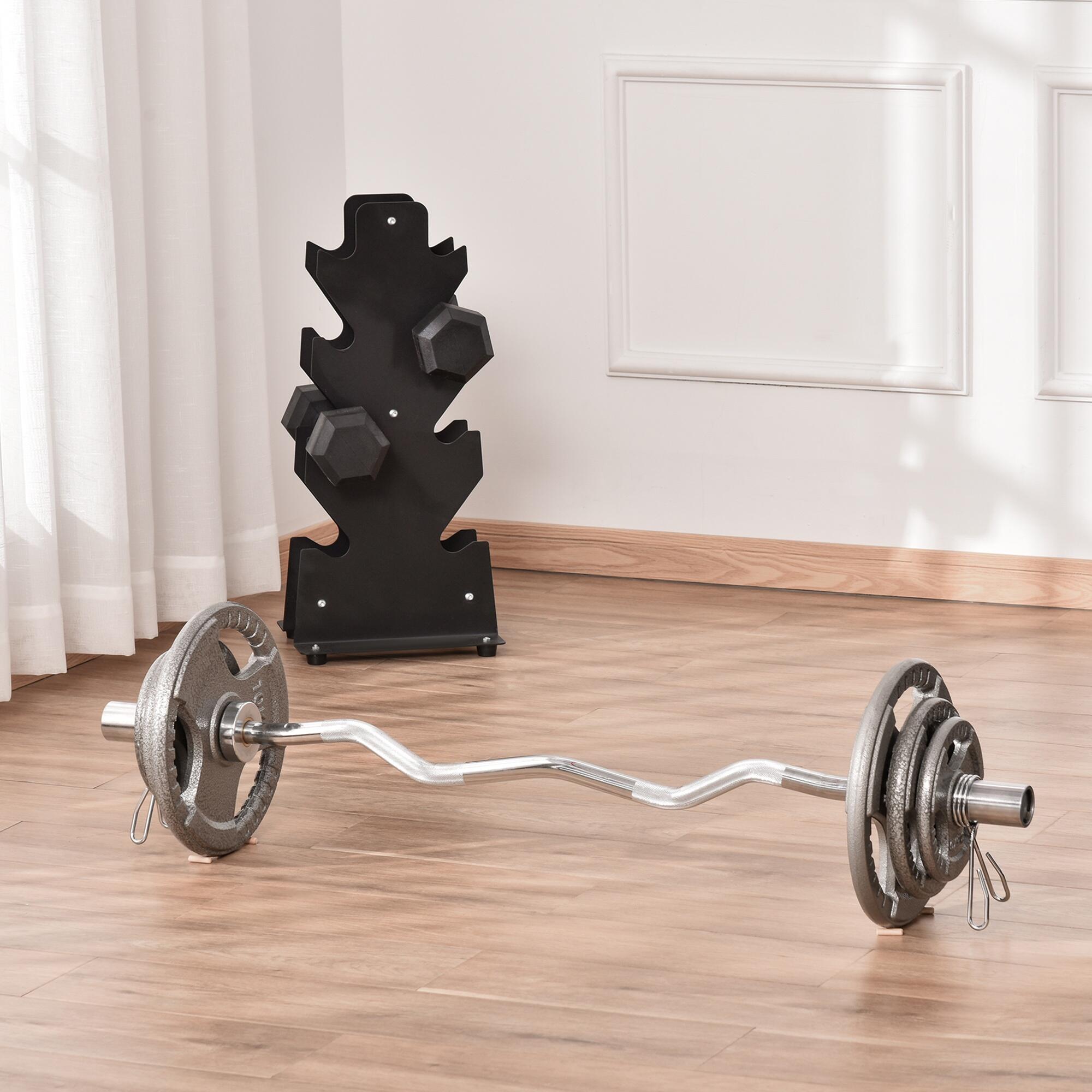 HOMCOM Set di 6 Dischi Pesi per Bilanciere Peso Totale 35kg - Grigio 2/5
