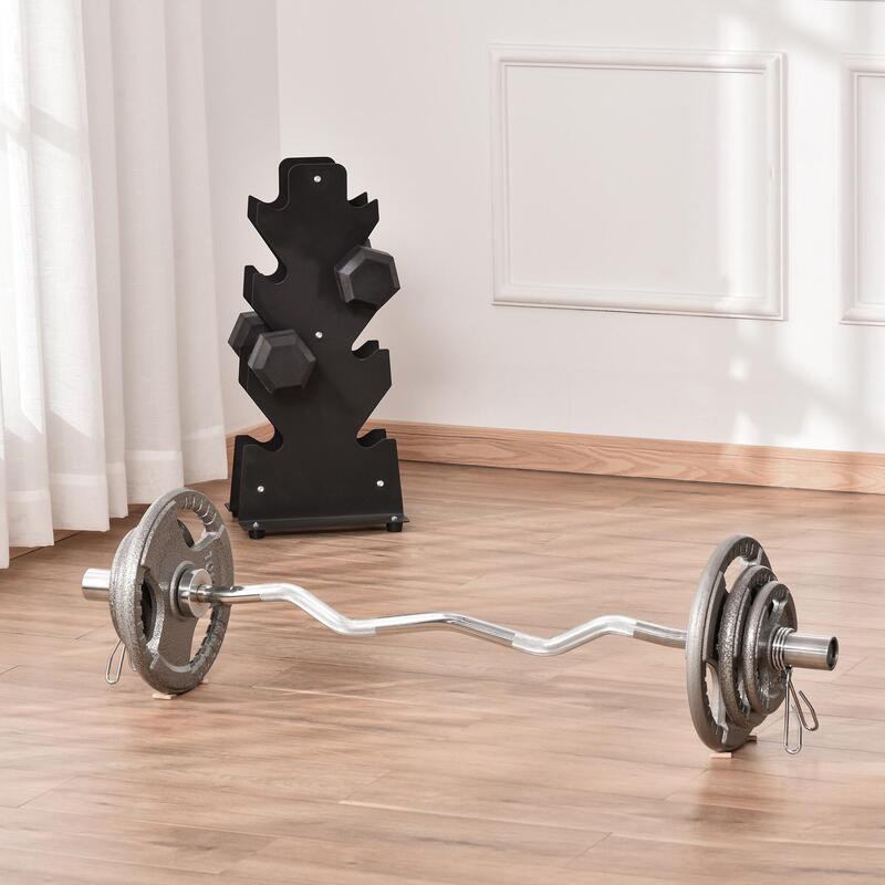 HOMCOM Set 6 Discuri Greutati 35 kg pentru Haltere din Otel 5.4 cm