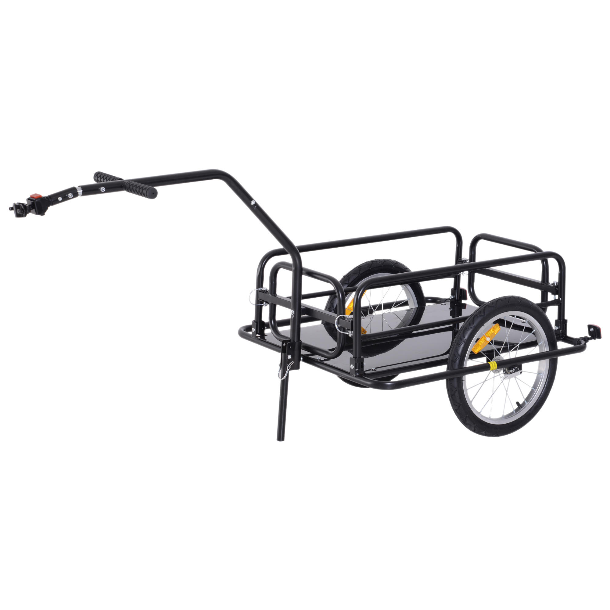 Homcom Carucior Remorca pentru Bicicleta Negru 156x72x82cm