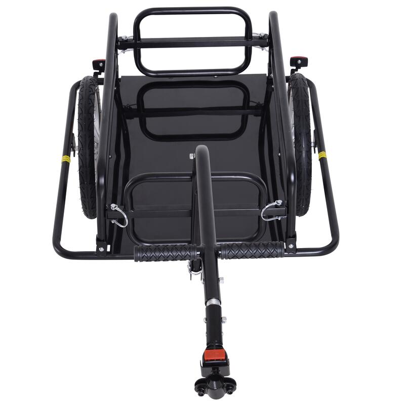 Homcom Carucior Remorca pentru Bicicleta Negru 156x72x82cm
