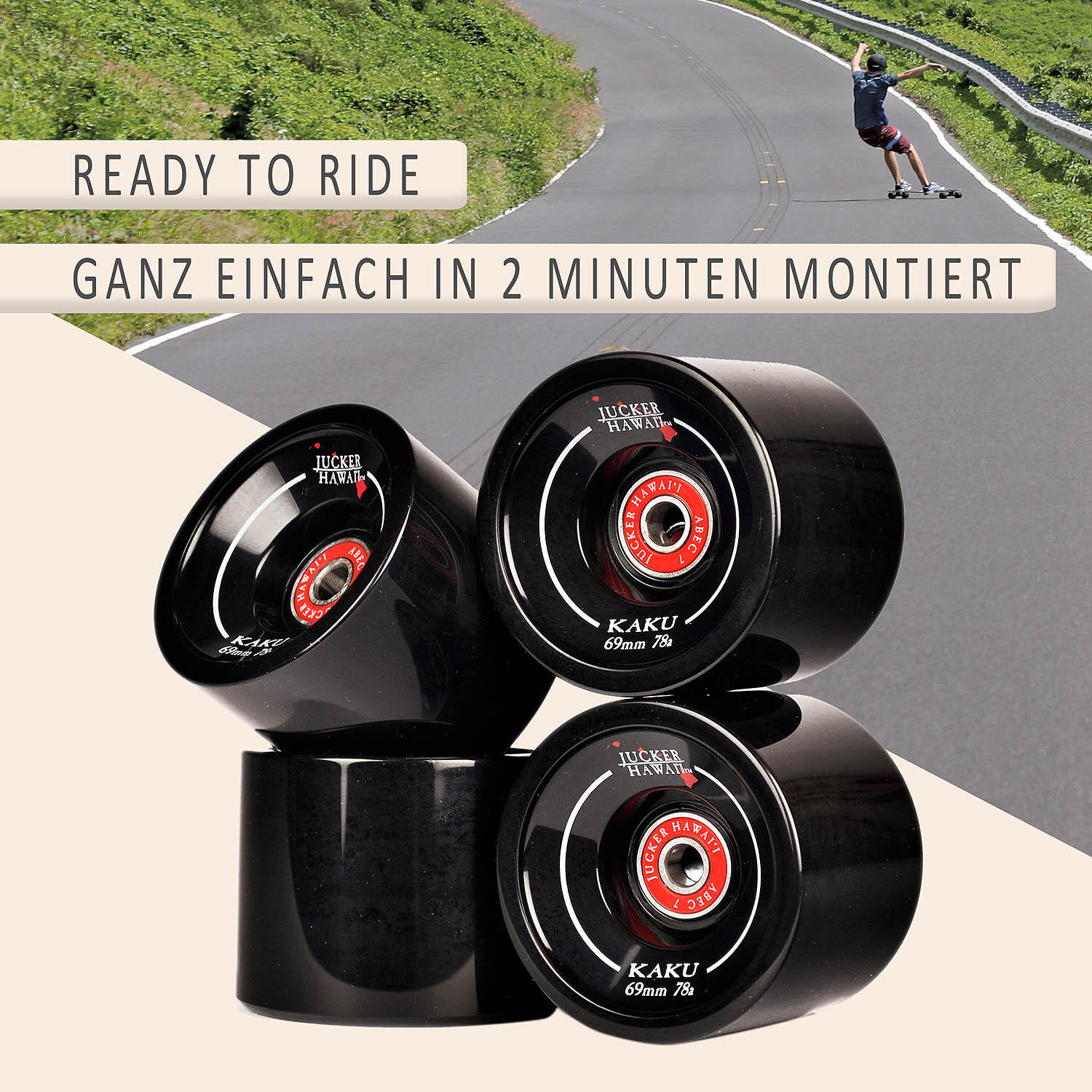 Roues de Longboard Allround Cruiser Wheels // Avec roulements 2/7