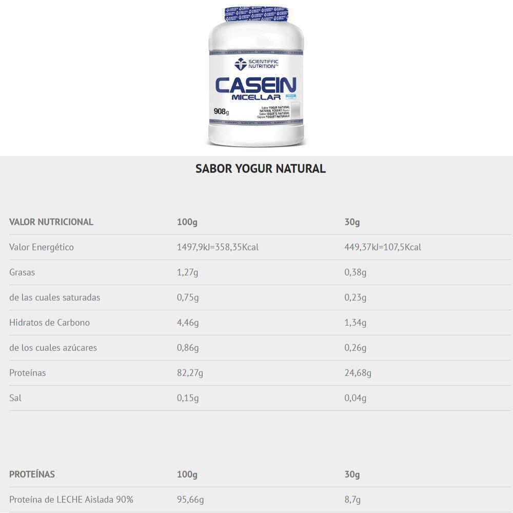 Casein Micellar Protein 908 g Natural Yoghurt Scientiffic Nutrition 2/3