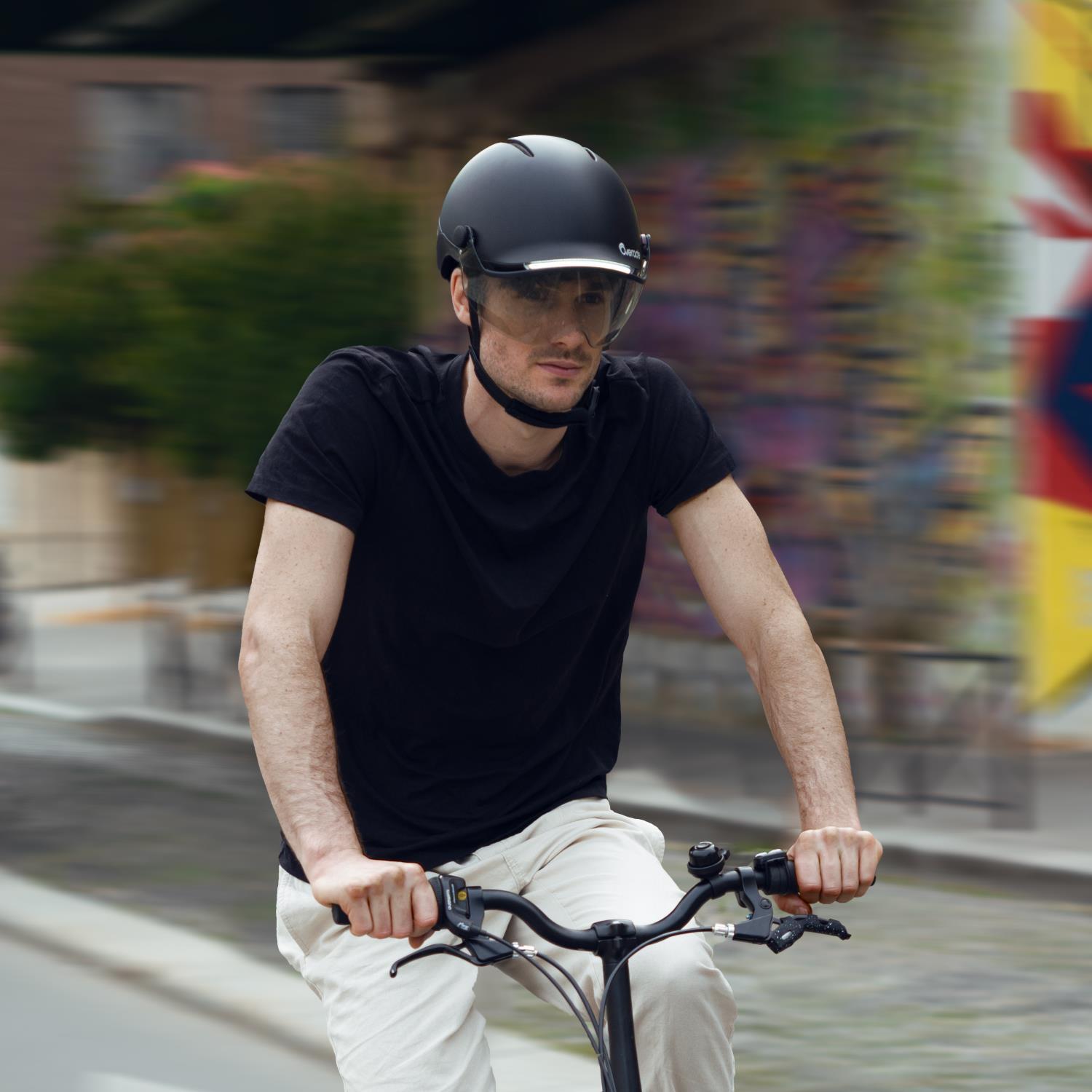 Casque LIFE avec visière - Eclairage, Clignotants, Feu stop 3/6