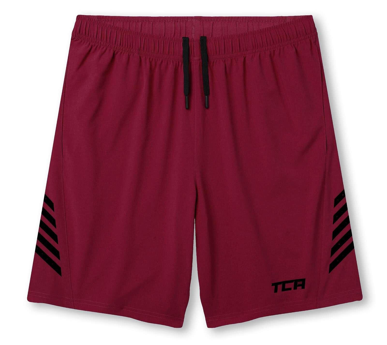 Men's Laser Light Weight Running Shorts with Pockets - Carmine Red 4/7