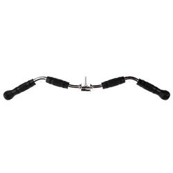 Barre de tirage curl GladiatorFit 72cm acier chromé poignées caoutchouc