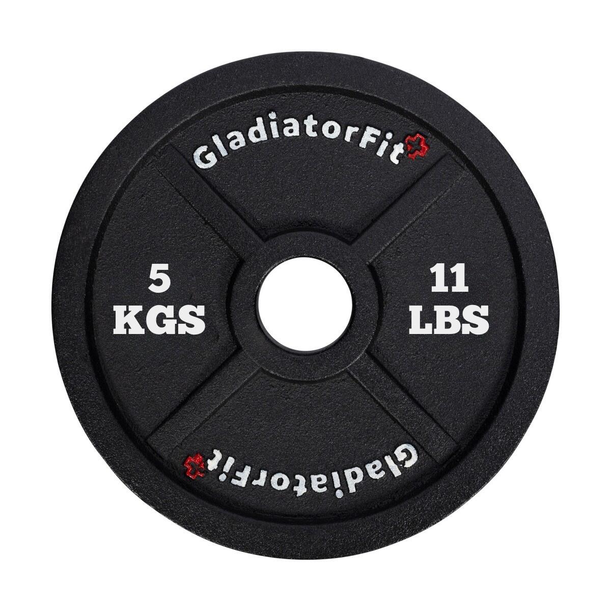 Gladiatorfit - Disque Olympique Noir En Fonte Ø 51mm Gladiatorfit - Poids De Musculation - Blanc|noir - 5 Kg - Decathlon