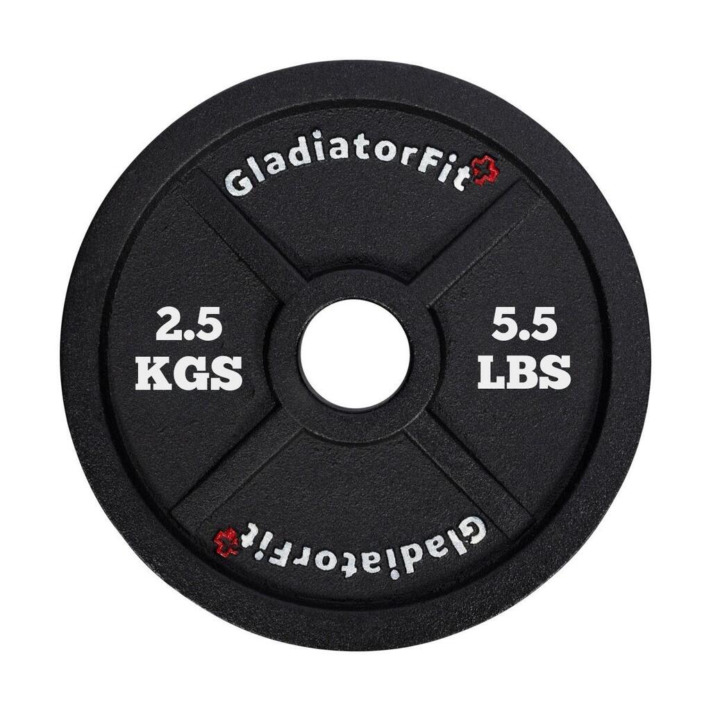 Black cast-iron Olympic disc Ø 51mm GladiatorFit