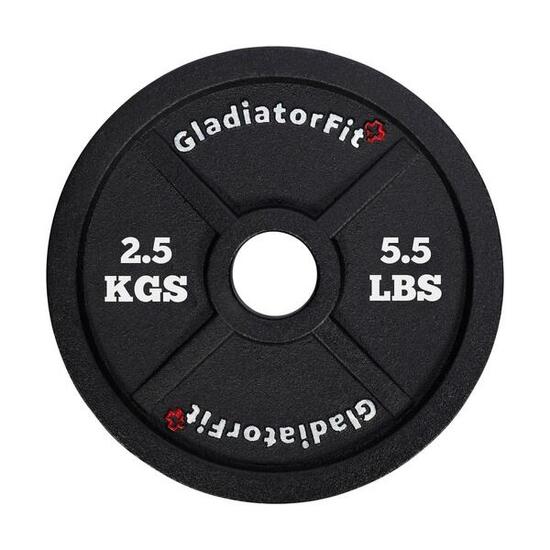 Schwarze olympische Scheibe aus Gusseisen Ø 51mm GladiatorFit