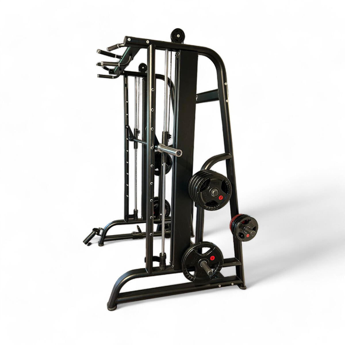 Smith Maschine "Power rack multi-station" aus Stahl Titan 2/5