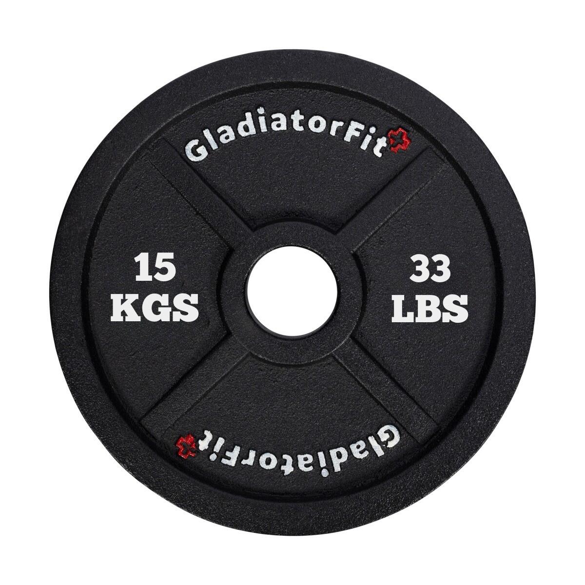 GLADIATORFIT Disco olimpico in ghisa nera Ø 51 mm GladiatorFit