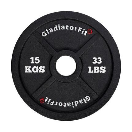 Schwarze olympische Scheibe aus Gusseisen Ø 51mm GladiatorFit