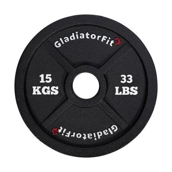 Schwarze olympische Scheibe aus Gusseisen Ø 51mm GladiatorFit