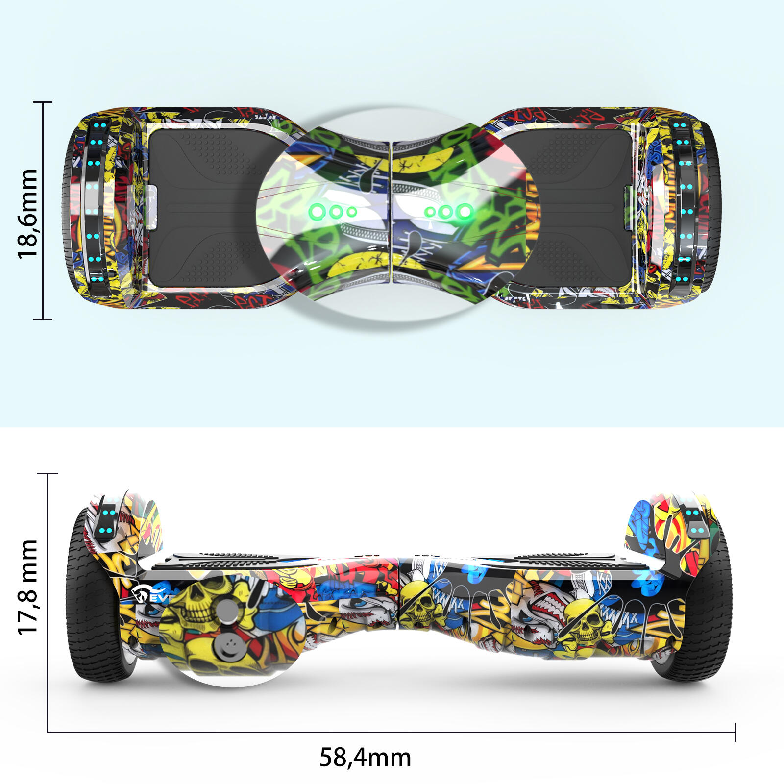 Hoverboard con Sedile 6,5"-Bluetooth-Luci LED-Batteria 4Ah-per Bambini-XP9 4/5