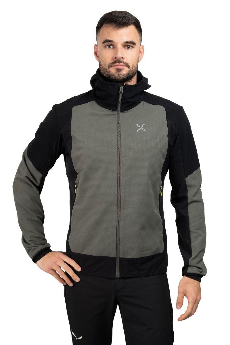 MONTURA Giacca trekking uomo Montura Premium Wind Hoody verde grigiastro L