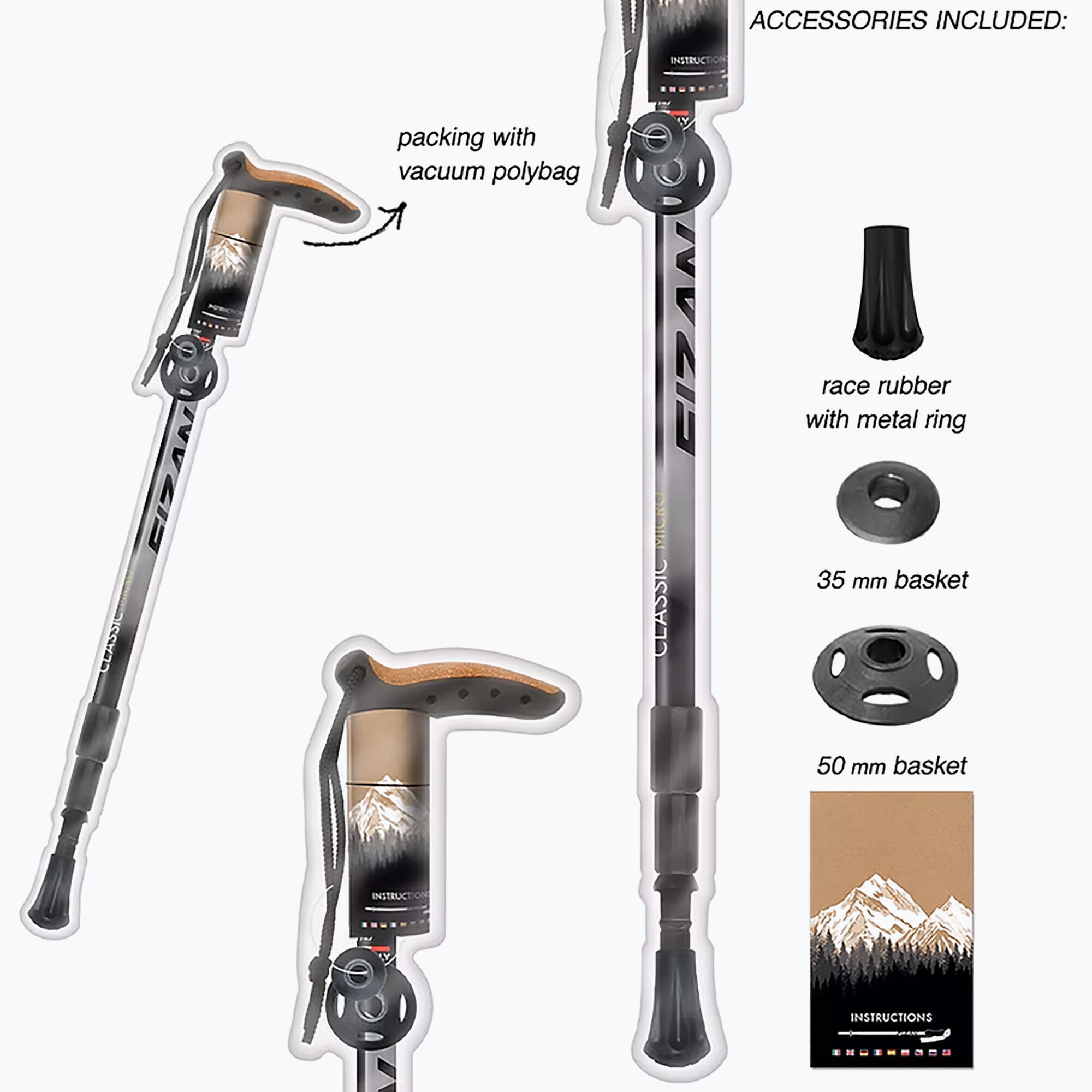 Kij nordic walking Fizan Classic Micro 3/4