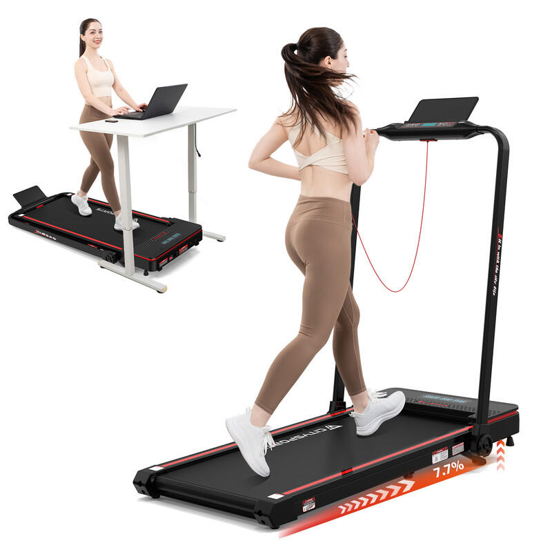Cinta de Correr Plegable e Inclinable al 7,7%,1400W,WP3,1-12km/h.App.Bluetooth 1/7