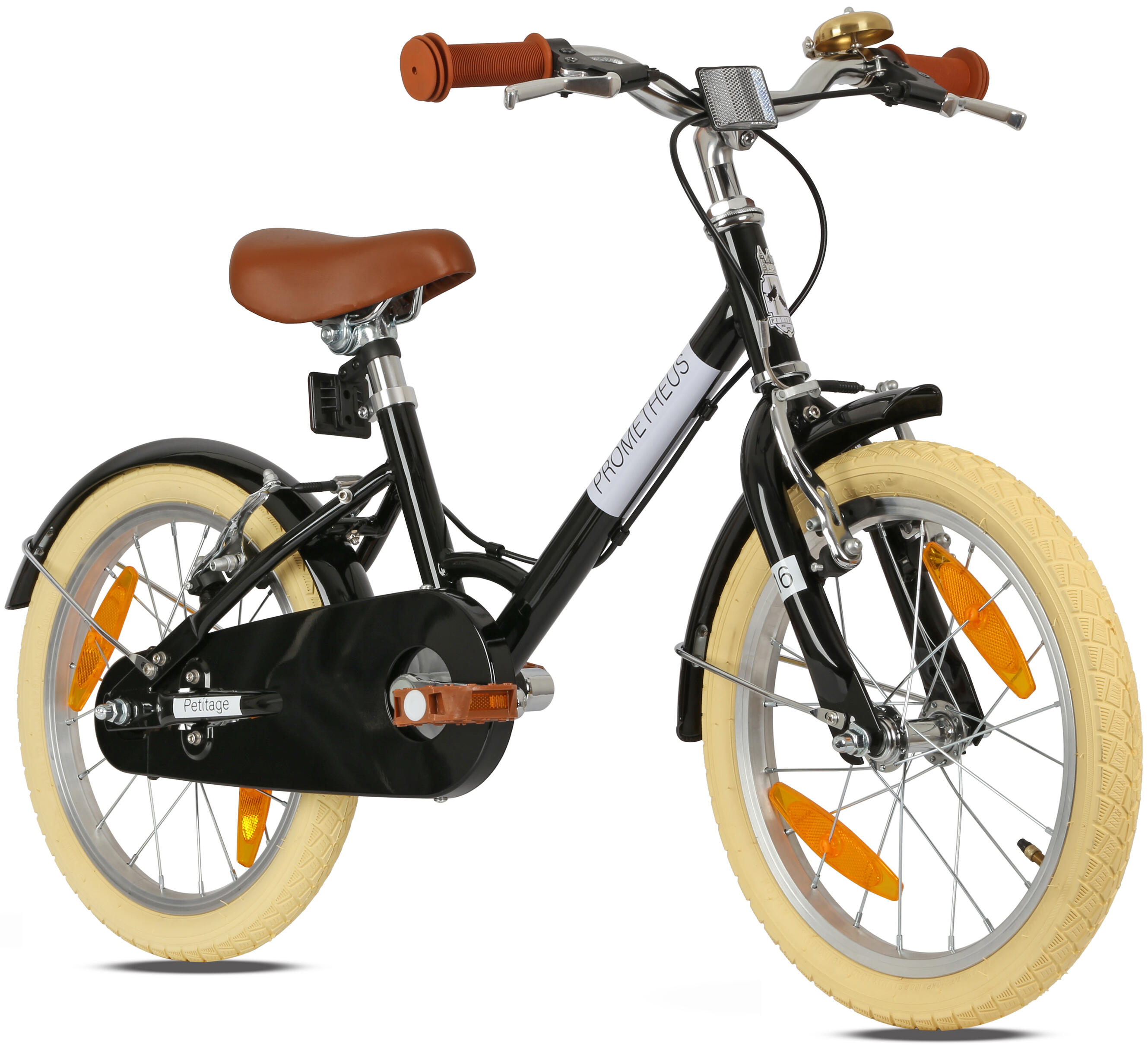 Kinderfahrrad 16 Zoll ab 5 Jahre – Retro/Vintage Look - V-Bremse & Ständer 1/8