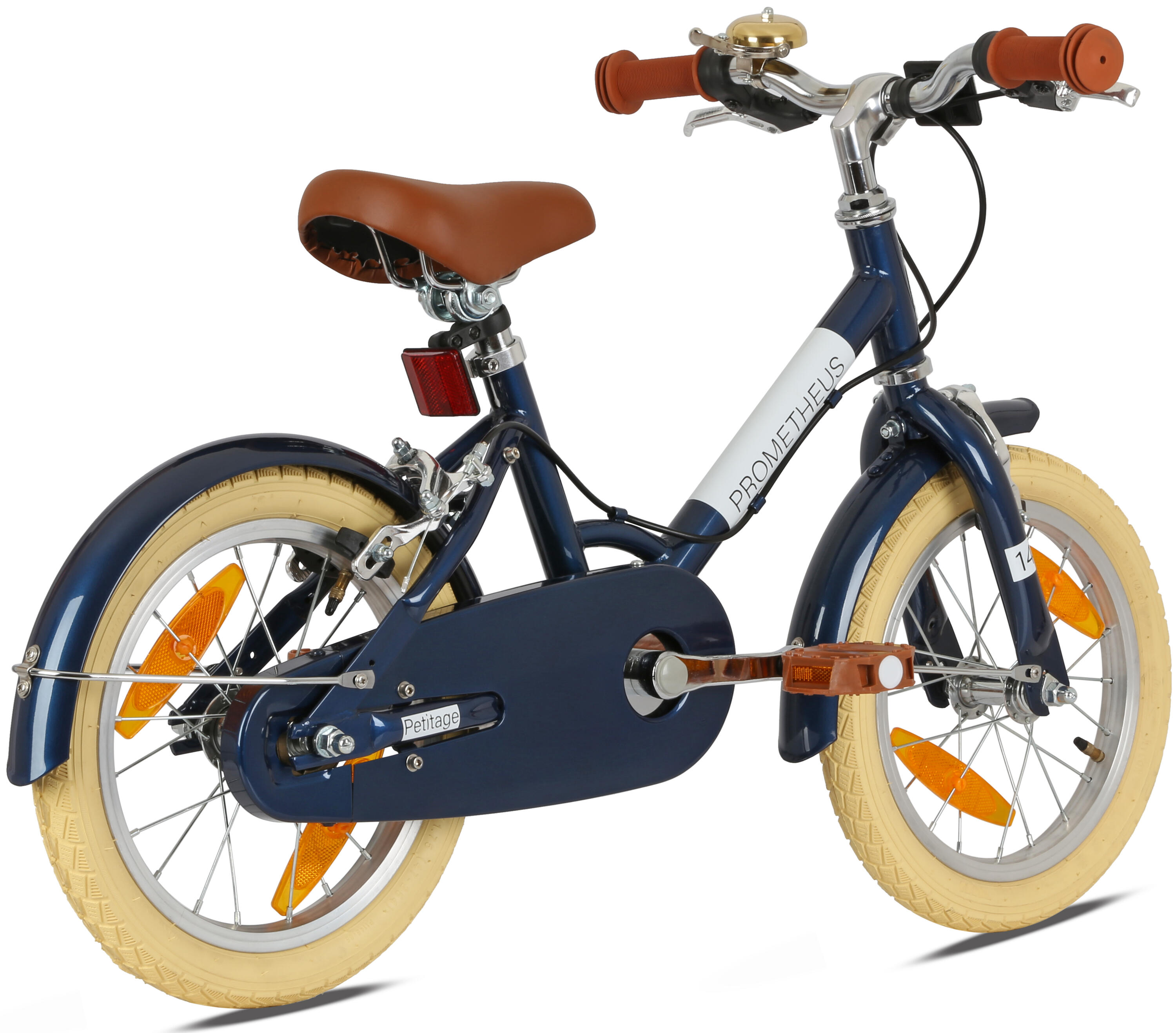 Kinderfahrrad 14 Zoll ab 4 Jahre – Retro/Vintage Look - Felgenbremse & Ständer 3/8