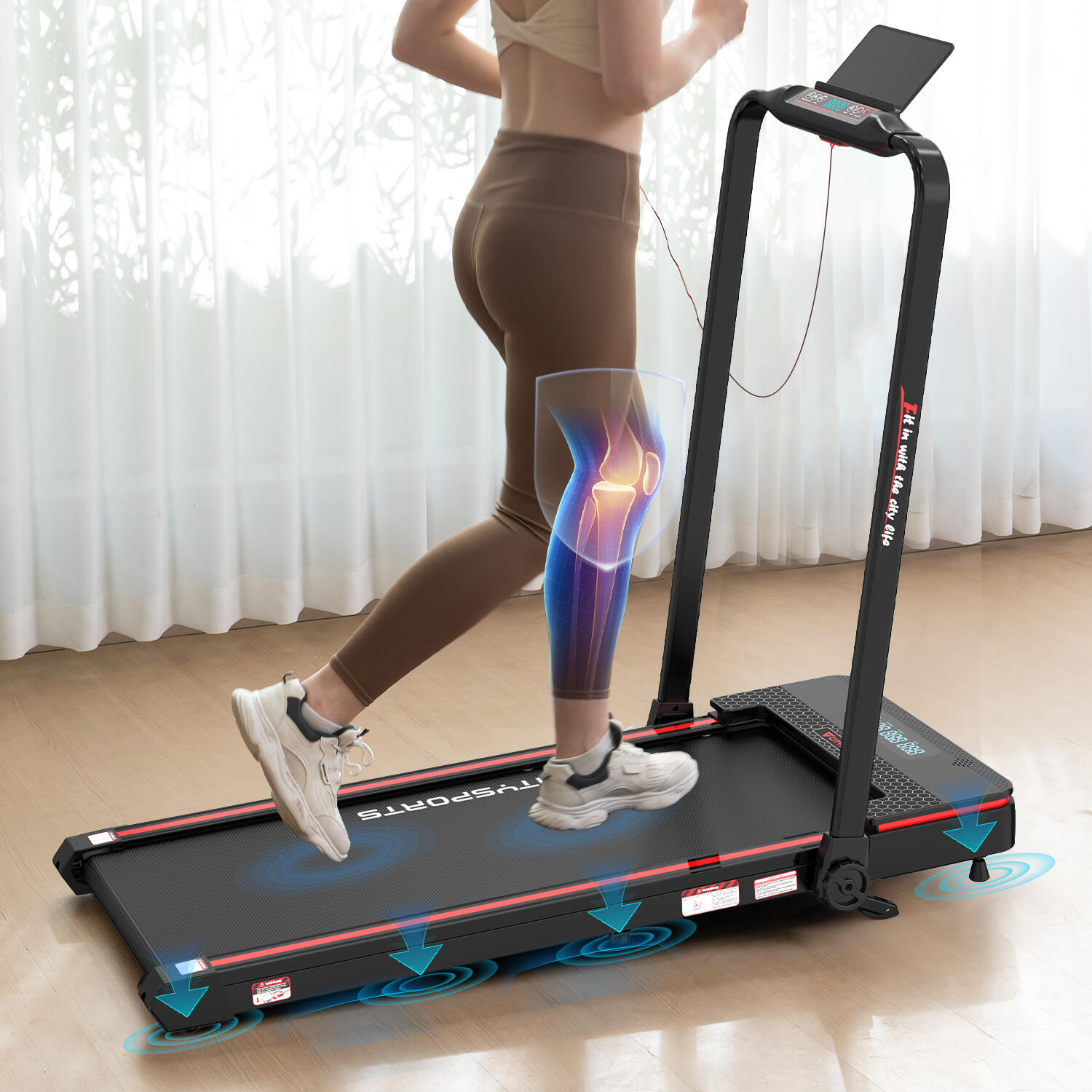 Cinta de Correr Plegable e Inclinable al 7,7%,1400W,WP3,1-12km/h.App.Bluetooth 7/7