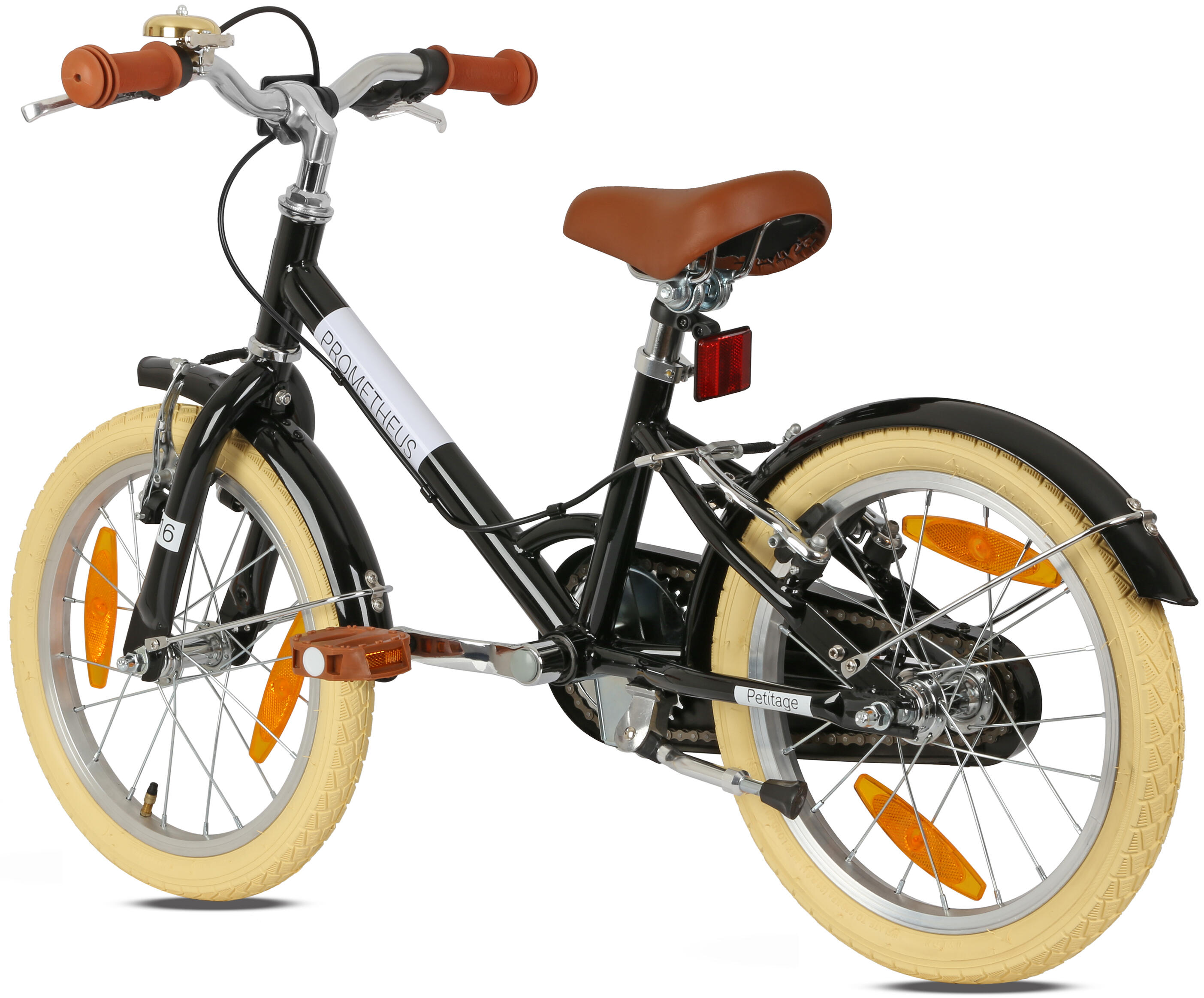 Kinderfahrrad 16 Zoll ab 5 Jahre – Retro/Vintage Look - V-Bremse & Ständer 4/8