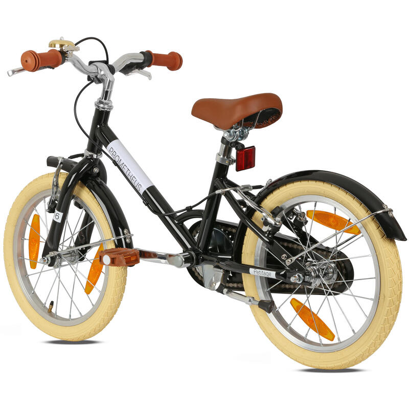Vélo enfant 18 pouces dès 6 ans – Rétro/Vintage, frein V-Brake & béquille