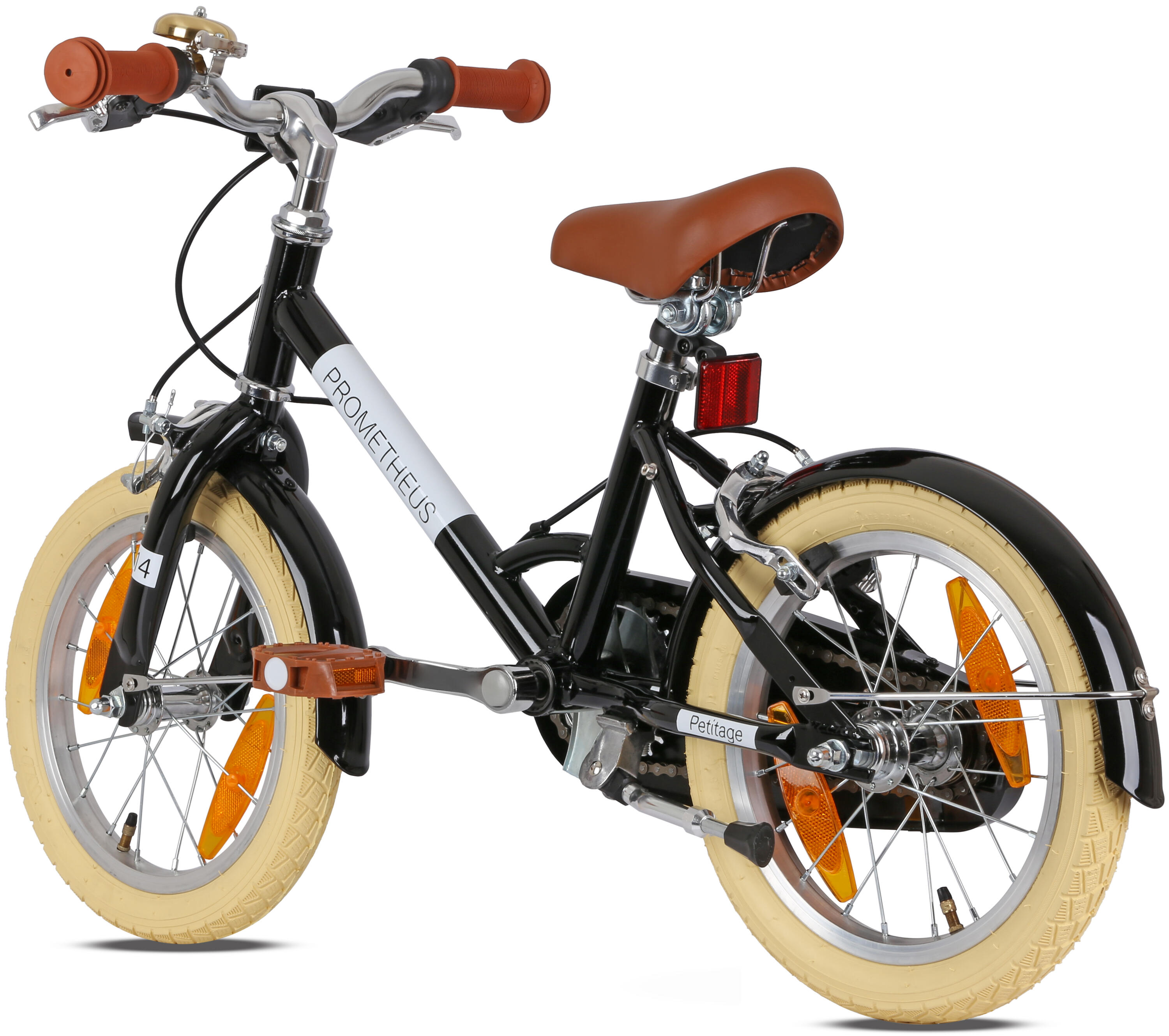 Bici bambini 14 pollici da 4 anni retrò/vintage, freno a cerchio e cavalletto 4/8