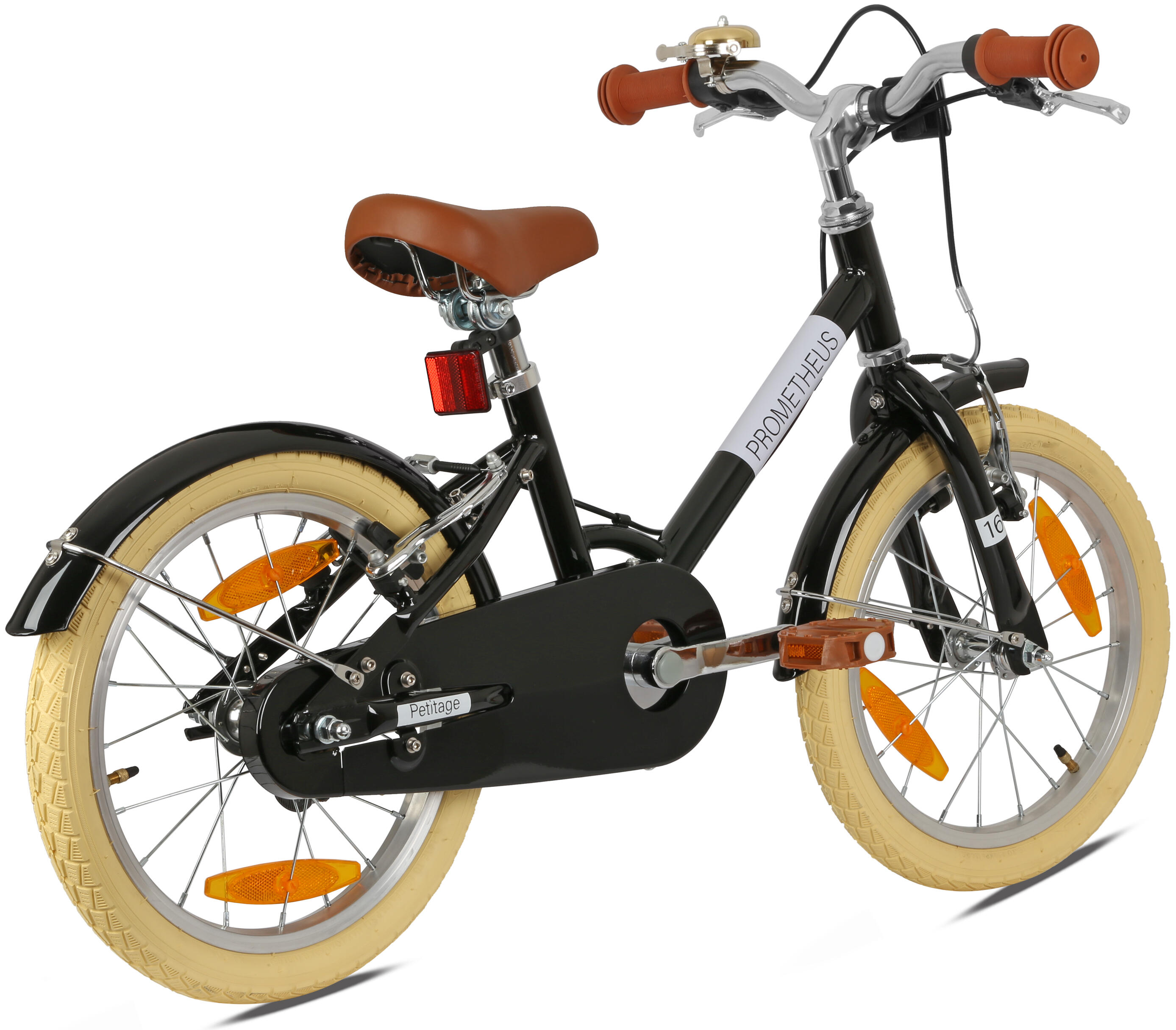 Kinderfahrrad 16 Zoll ab 5 Jahre – Retro/Vintage Look - V-Bremse & Ständer 3/8