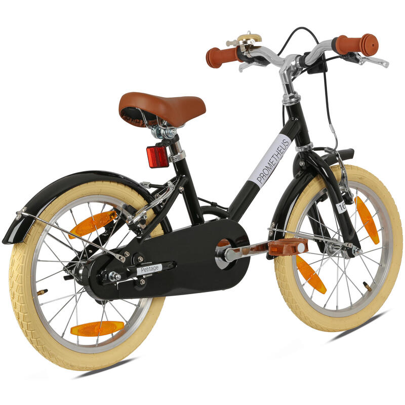 Vélo enfant 18 pouces dès 6 ans – Rétro/Vintage, frein V-Brake & béquille