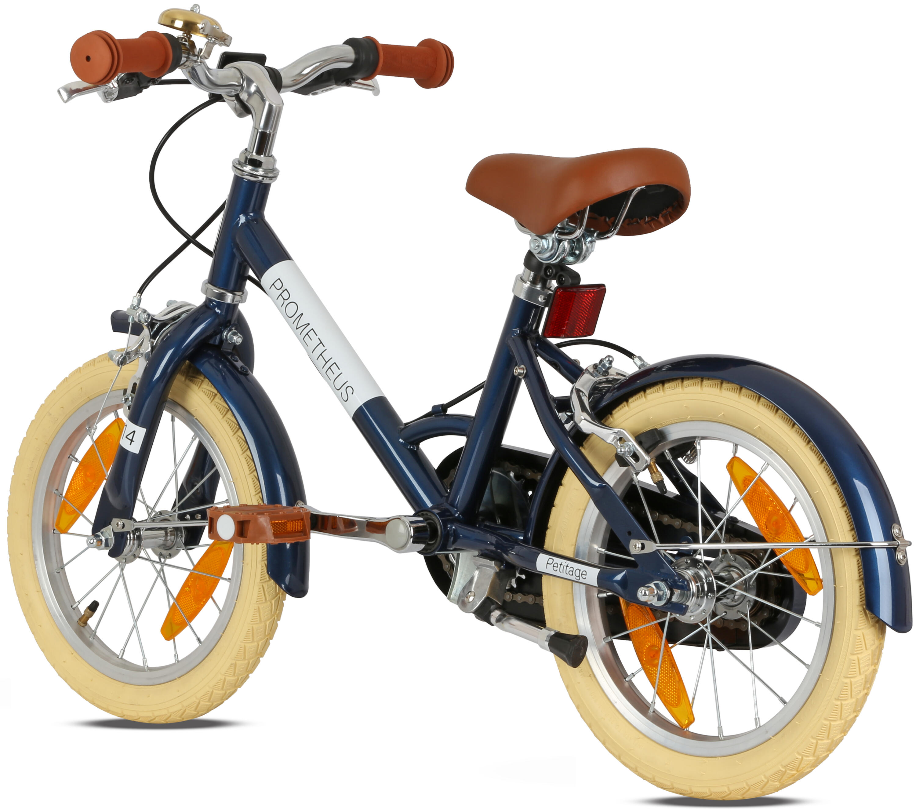 Kinderfahrrad 14 Zoll ab 4 Jahre – Retro/Vintage Look - Felgenbremse & Ständer 4/8