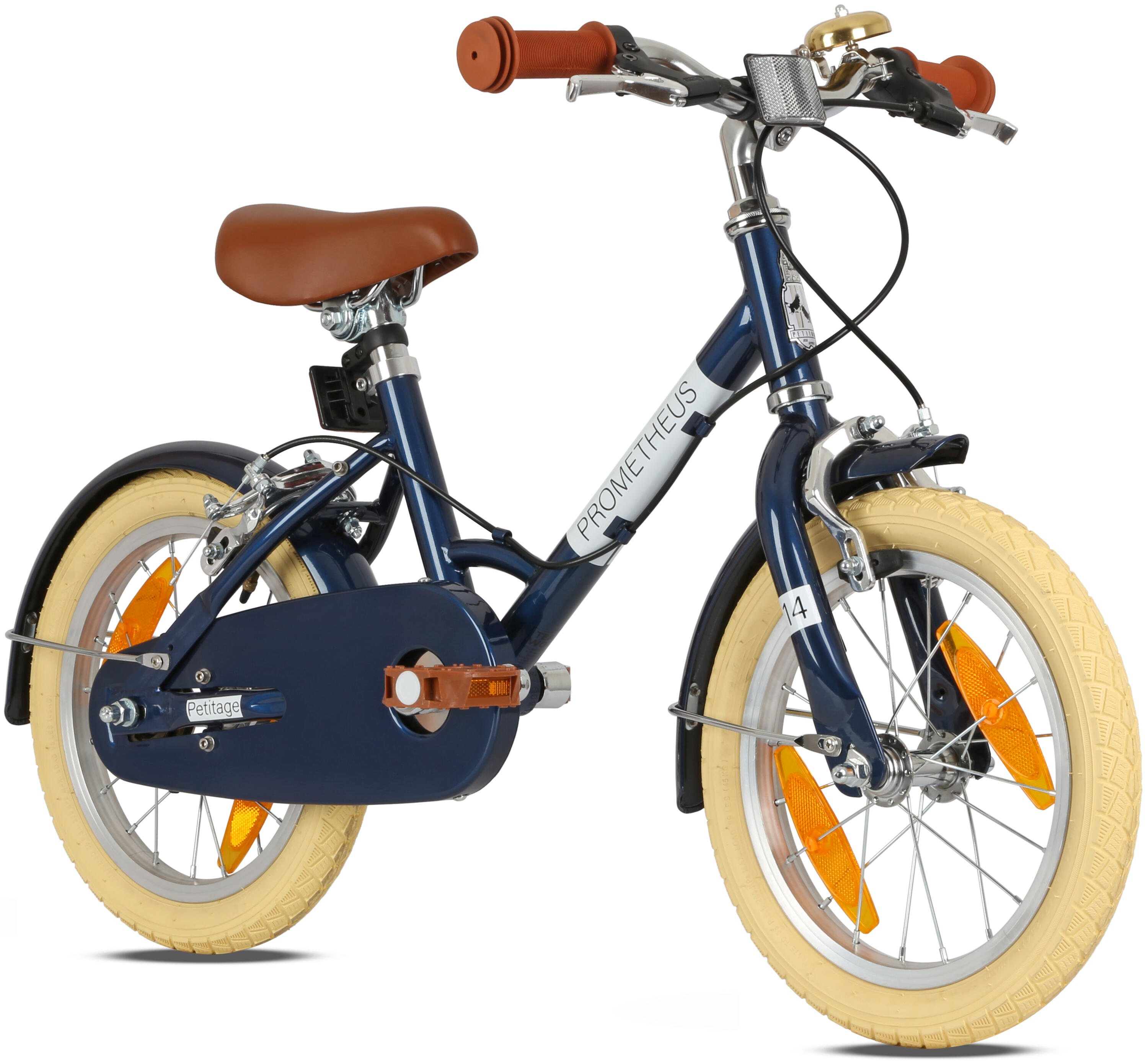 PROMETHEUS BICYCLES Kinderfahrrad 14 Zoll ab 4 Jahre – Retro/Vintage Look - Felgenbremse & Ständer