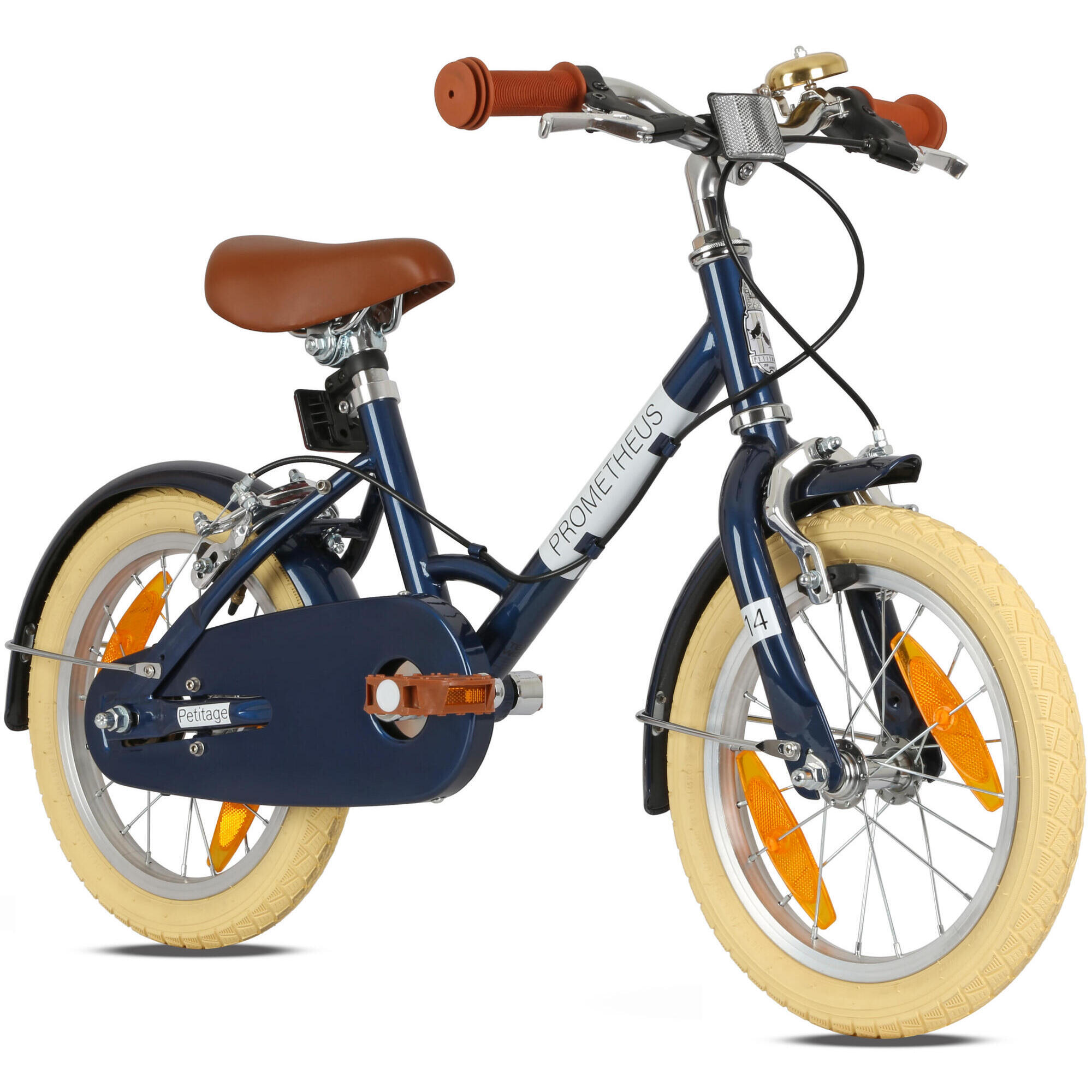Prometheus Bicycles - Vélo Enfant 14 Pouces Dès 4 Ans – Rétro/vintage, Frein Jante & Béquille - Vélo Enfant - Bleu - 14" - Decathlon