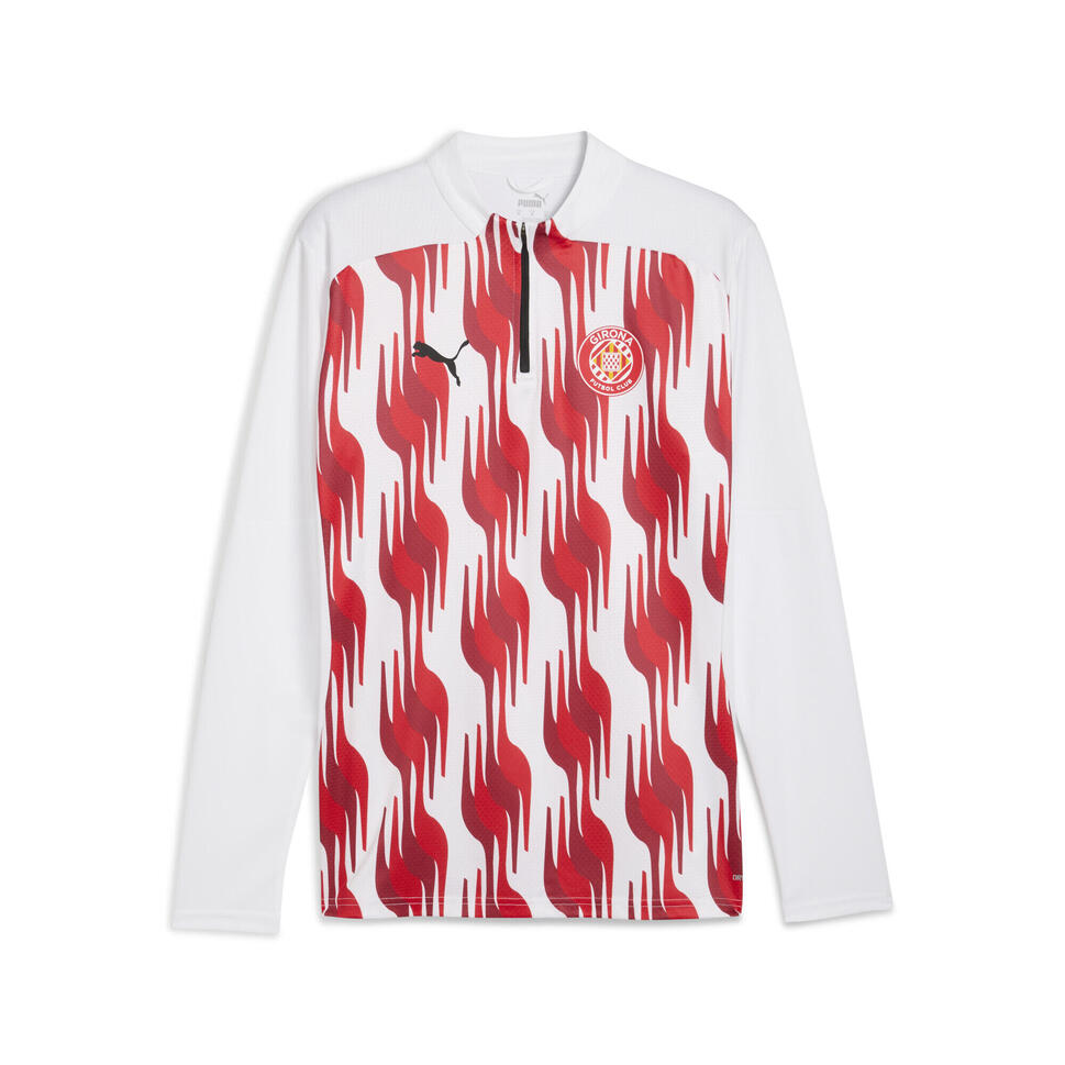 Męska bluza przedmeczowa z zamkiem 1/4 Girona FC PUMA White Red