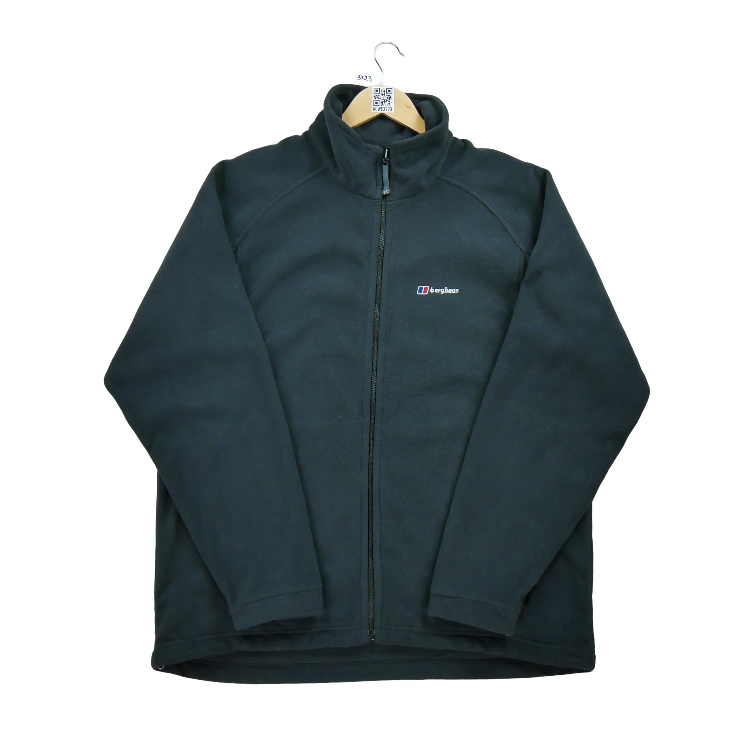 BERGHAUS Seconda Mano - Giacca in pile nera da uomo - Stato eccellente