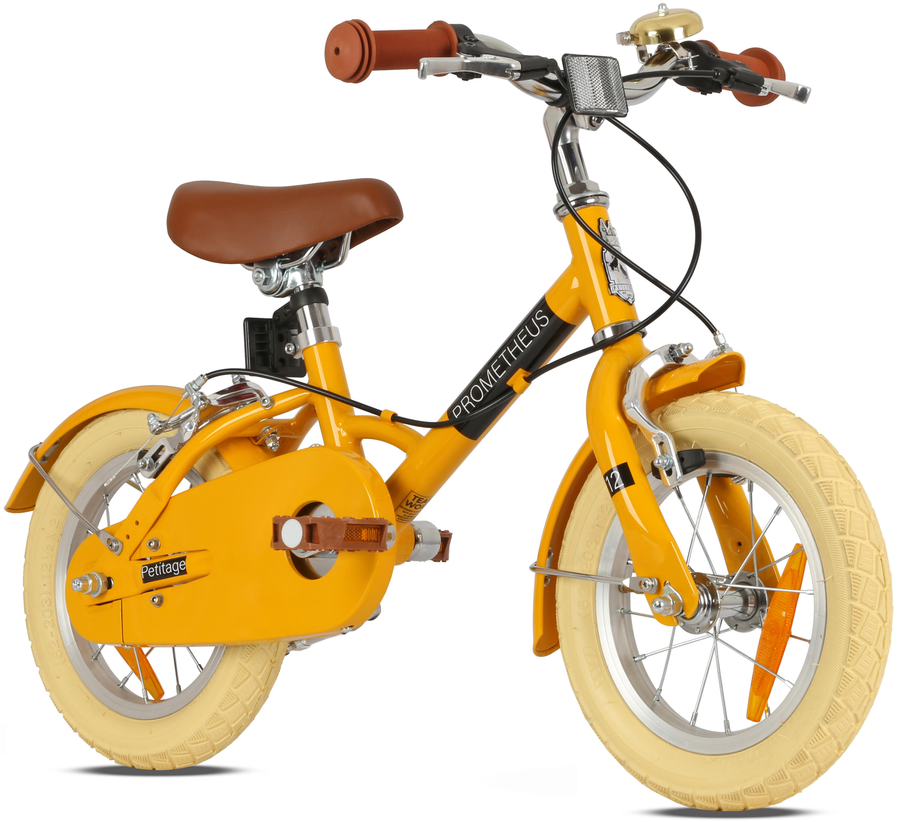 PROMETHEUS BICYCLES Kinderfahrrad 14 Zoll ab 4 Jahre – Retro/Vintage Look - Felgenbremse & Ständer