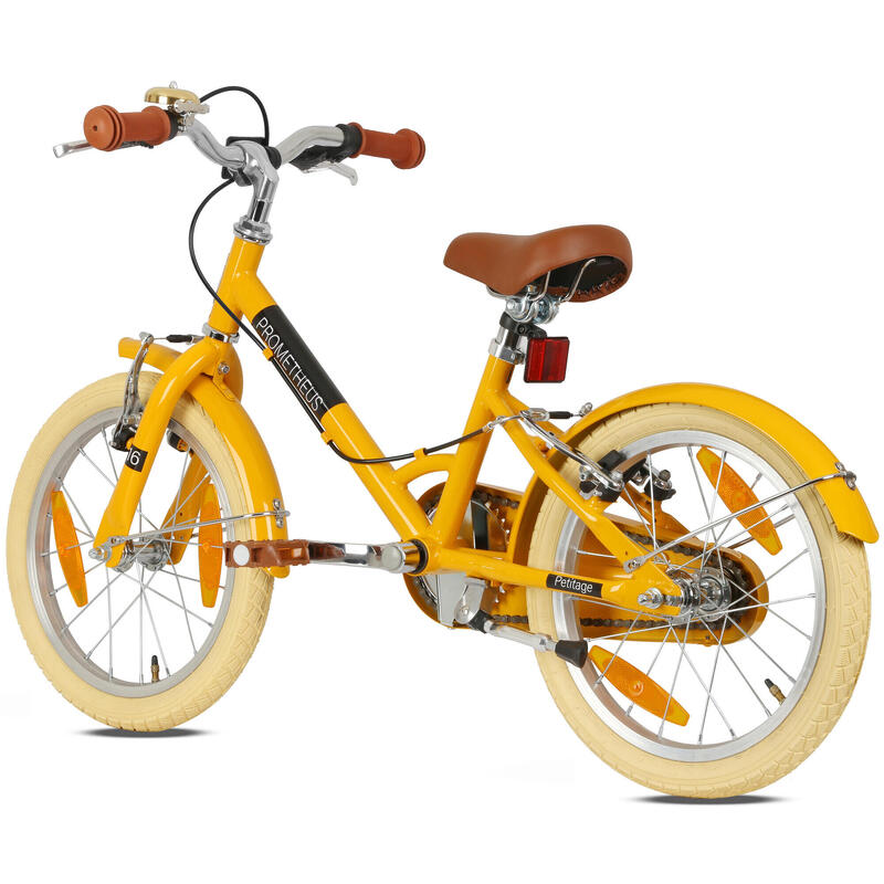 Vélo enfant 18 pouces dès 6 ans – Rétro/Vintage, frein V-Brake & béquille