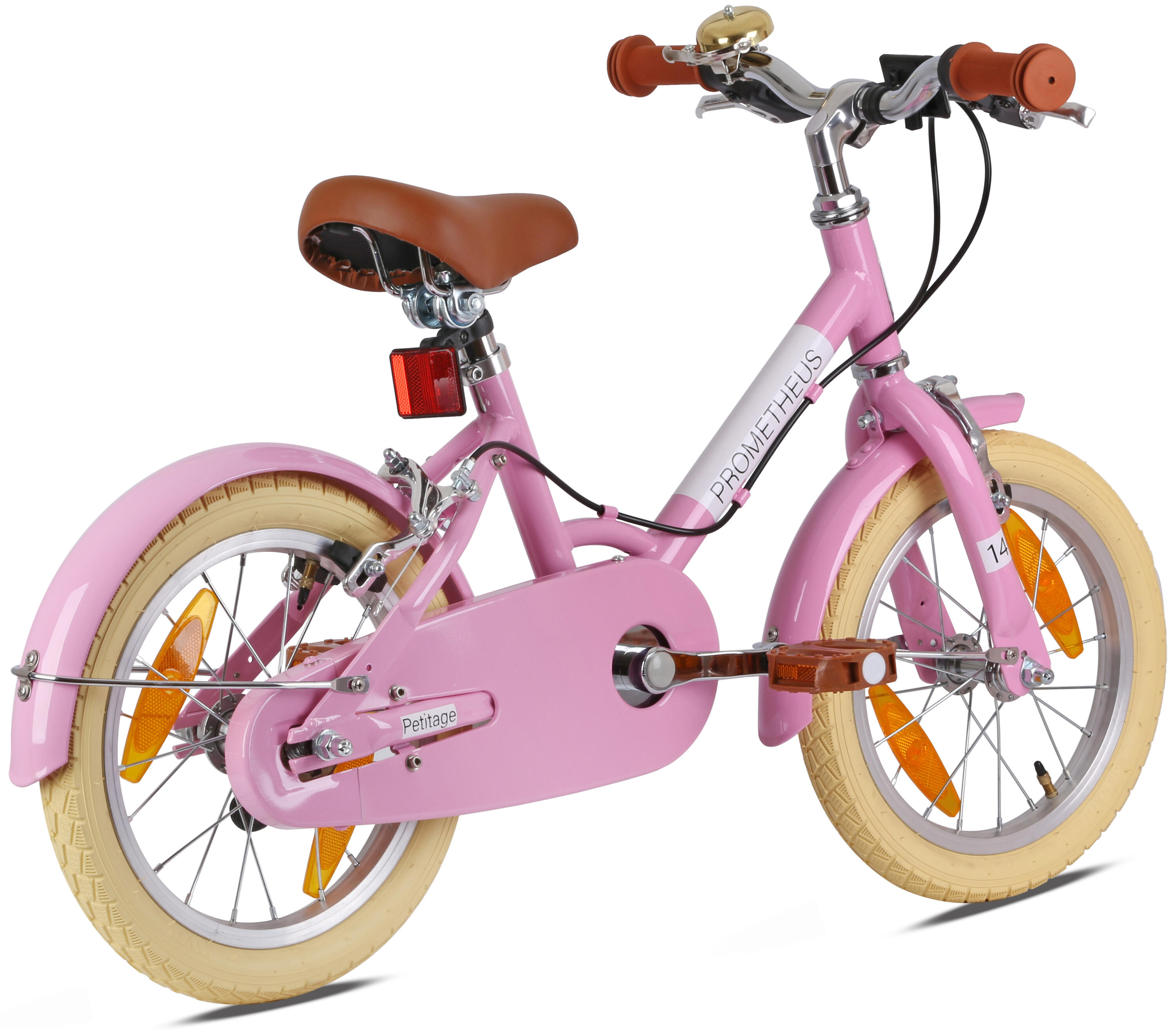 Kinderfahrrad 14 Zoll ab 4 Jahre – Retro/Vintage Look - Felgenbremse & Ständer 3/8
