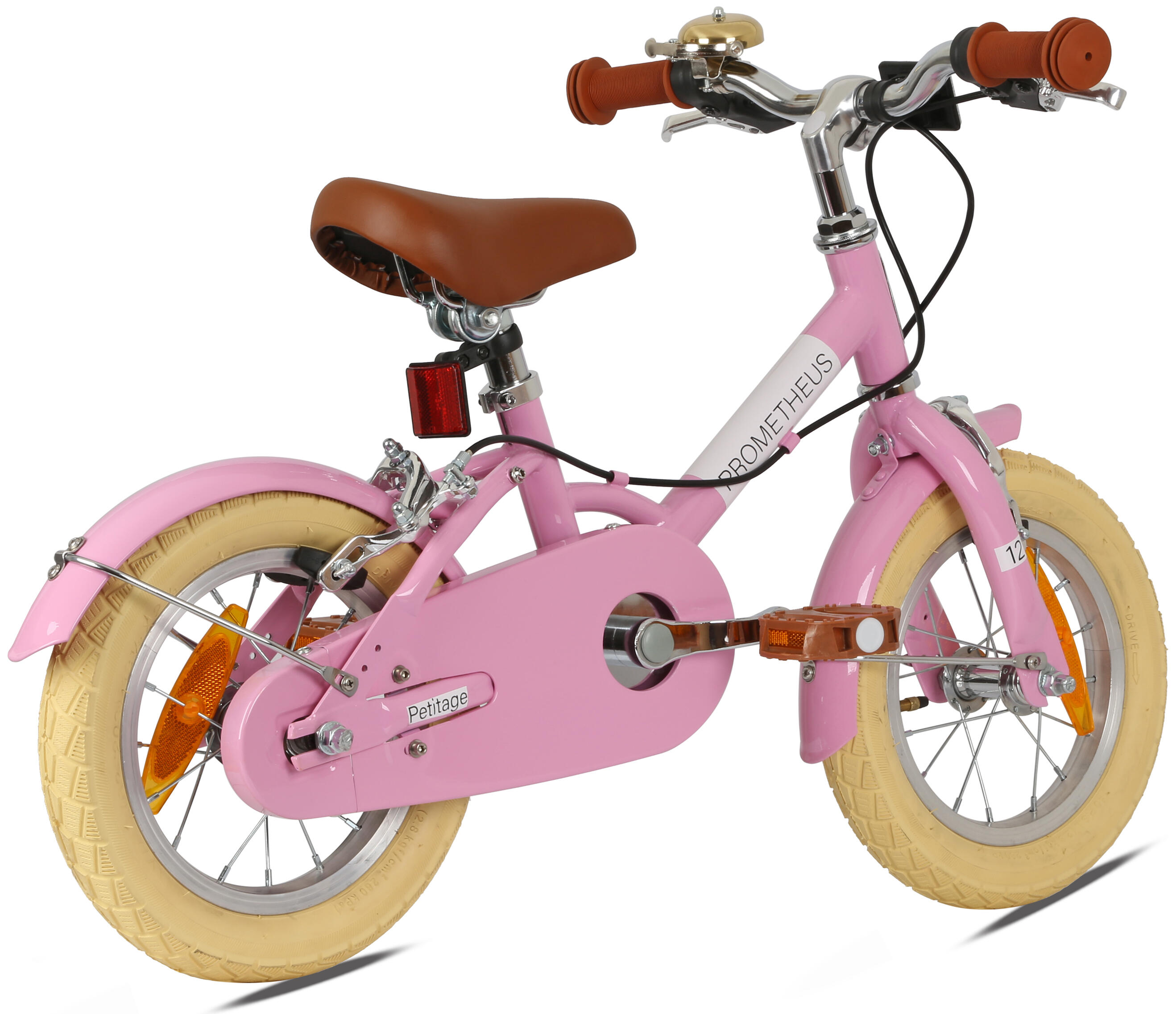 Kinderfahrrad 12 Zoll ab 3 Jahre – Retro/Vintage Look - Felgenbremse & Ständer 3/8