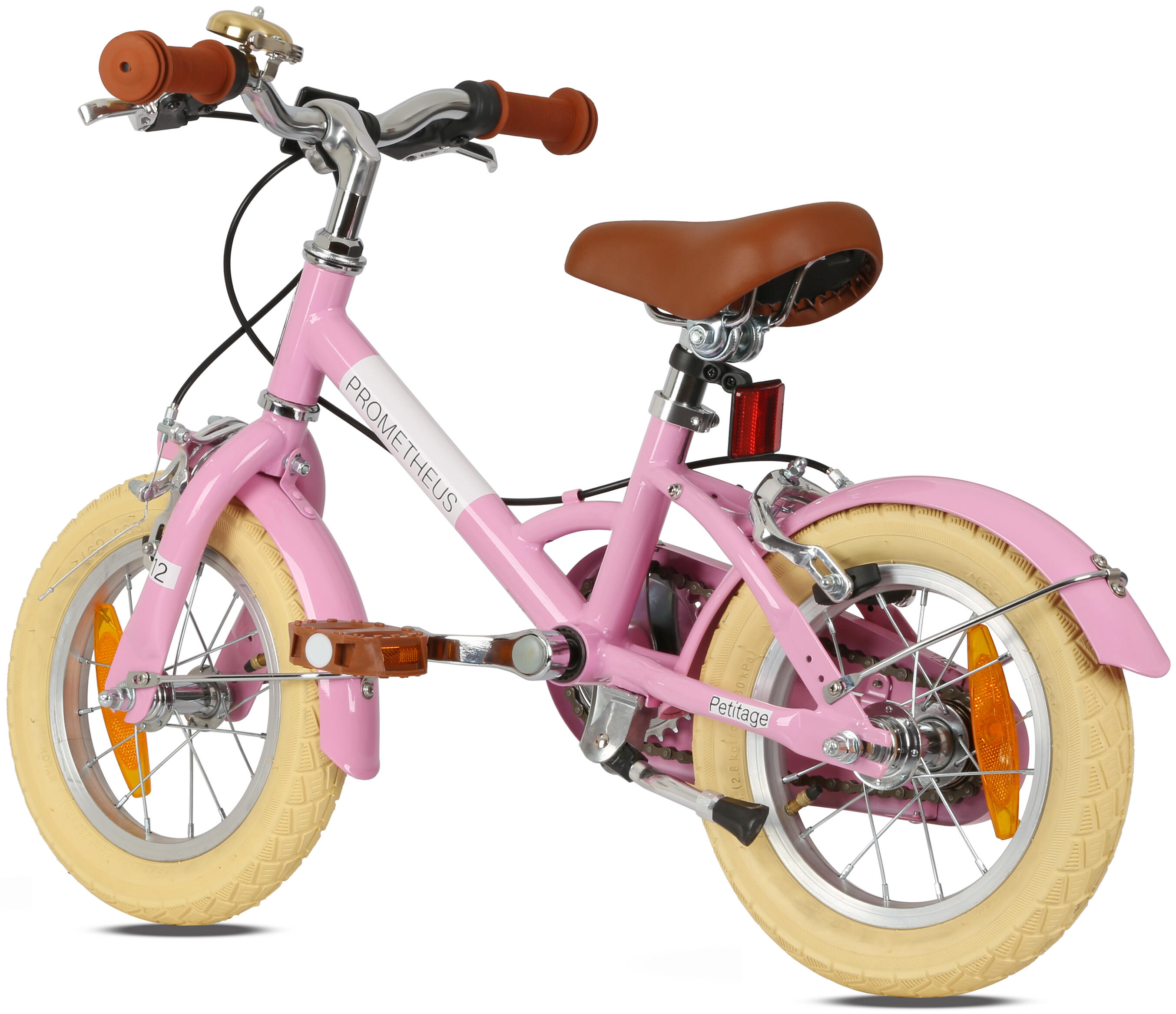 Kinderfahrrad 12 Zoll ab 3 Jahre – Retro/Vintage Look - Felgenbremse & Ständer 4/8